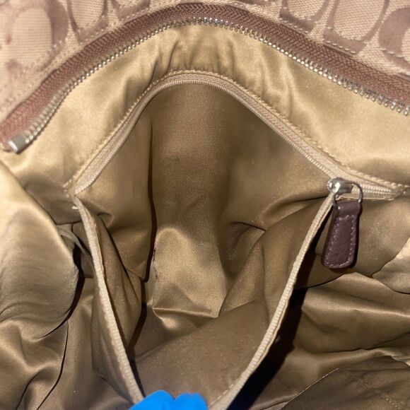 Coach Tan and Deep Brown Leather Signature Carrie Tote - Picture 7 of 13